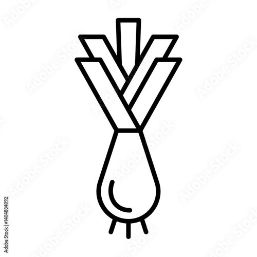 leek icon Simple outline vector logo
