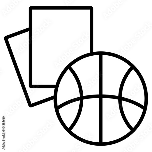 Penalty card sport icon Simple outline vector logo