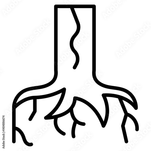 rubber roots icon Simple outline vector logo