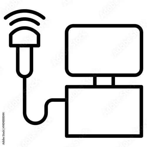 Ultrasound device icon Simple outline vector logo