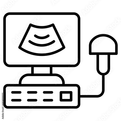 Ultrasonography icon Simple outline vector logo
