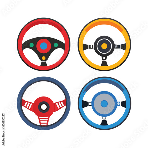 steering-wheel-icon vector image one white background