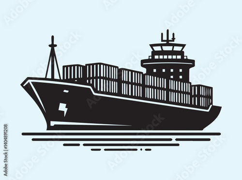 Shipping Vessel Silhouette Vector