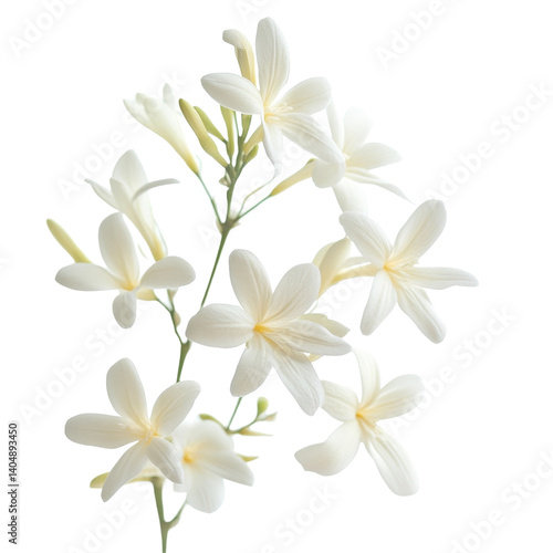 Beautiful closeup of phakakrong flowers showcasing their delicate white petals against a simple background, Closeup image Phakakrong flowers on a Transparent background file with PNG background