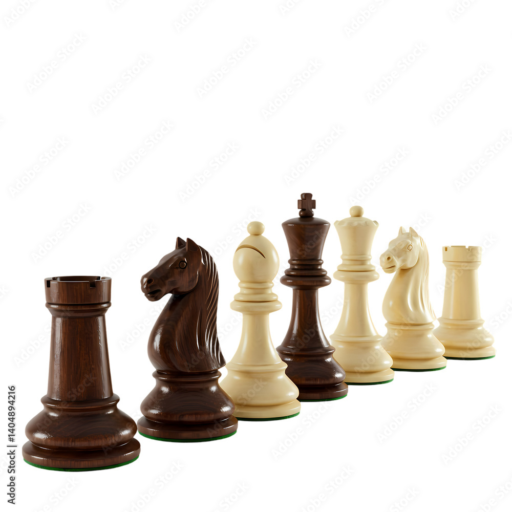 Chess Pieces: Strategy Game on Transparent background Chess Pieces: Strategy Game on Transparent background