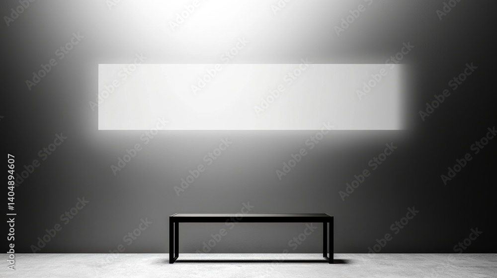 Obraz premium A black table in front of a white wall.
