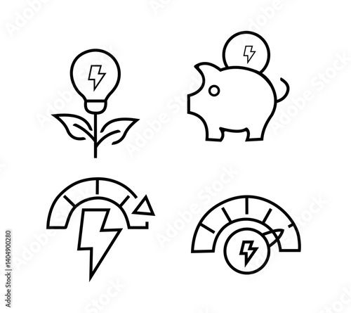 Eco Energy and Power Saving Icons Collection