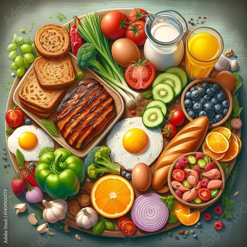 Healthy fruits and vegetables