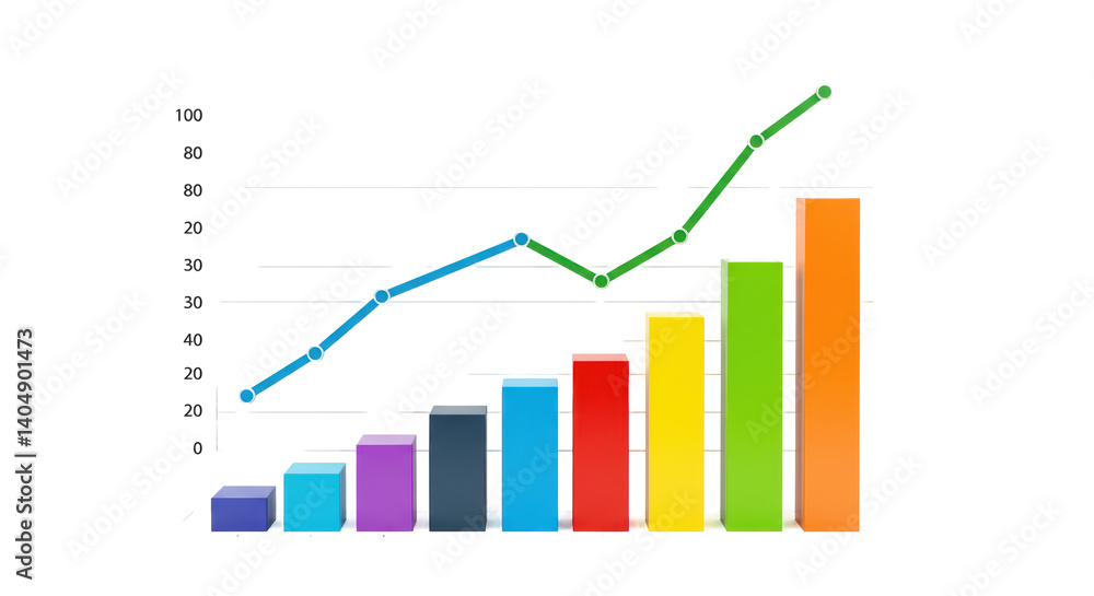 Isolated Bar Graph and Line Chart Isolated Bar Graph and Line Chart