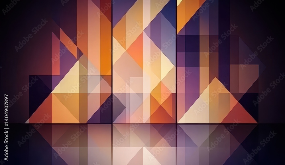 Abstract geometric pattern with reflected triangles Abstract geometric pattern with reflected triangles