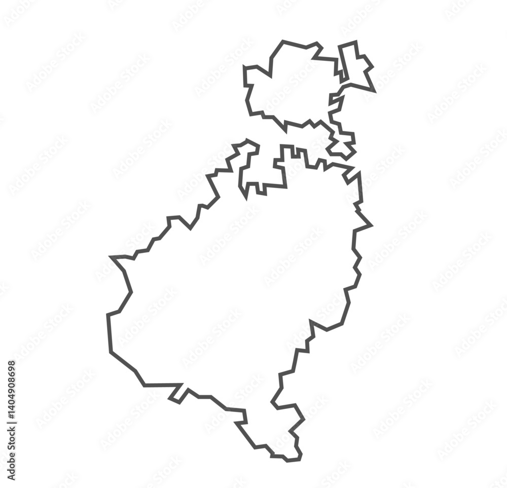 Fototapeta premium tumkur district vector map with black outline 