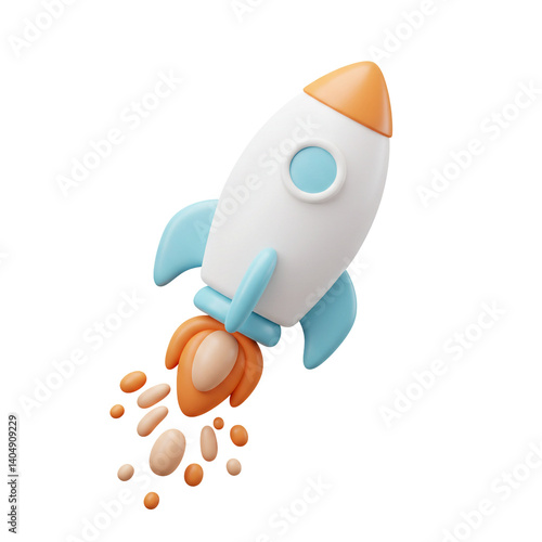 3D Rocket Flying Startup Business Innovation Entrepreneurship Success Growth Technology Ascent