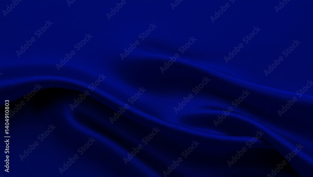 Obraz premium Luxury Blue Satin Fabric Texture Background: Rich Material with Elegant Waves and Vibrant Shiny Drape