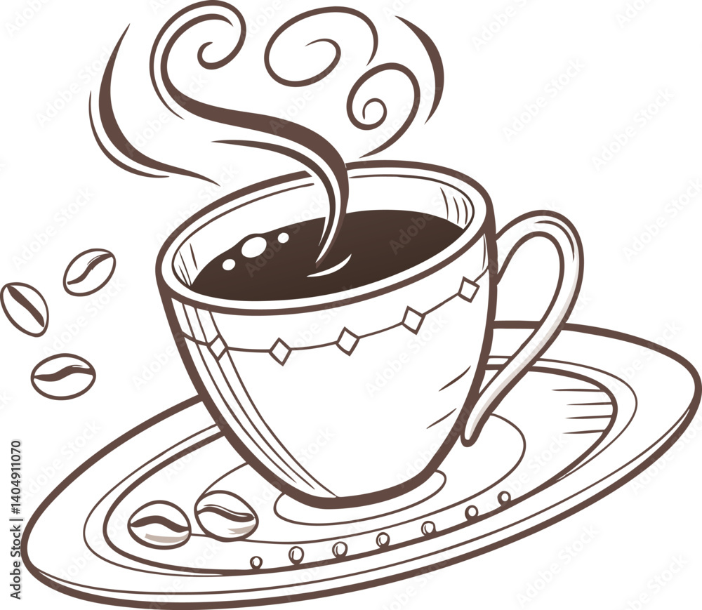 Obraz premium A Coffee illustration vector template