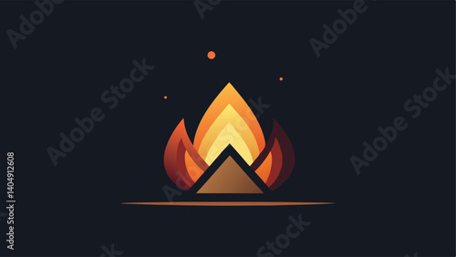  a minimalist campfire with built strong burned