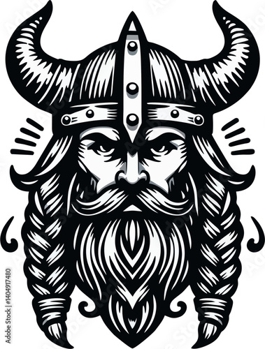 head of a viking tribal tattoo