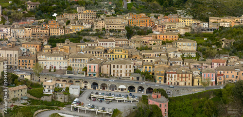 Obraz na płótnie Aerial view of the town of Arpino, located in the province of Frosinone in Lazio, Italy. w salonie