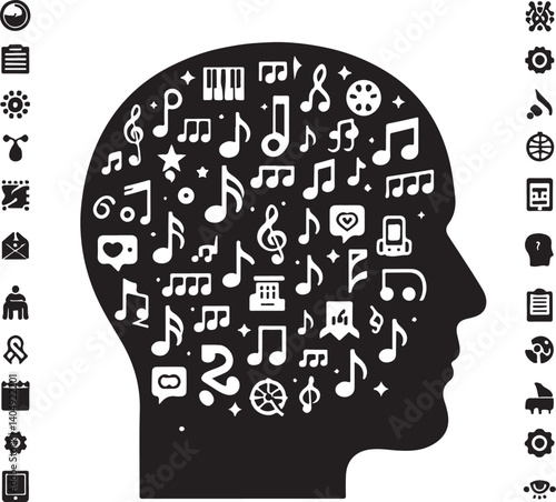 Wallpaper Mural Music Head Vector Torontodigital.ca