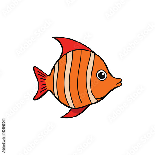  flame angelfish on white background