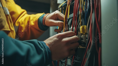 Electrician troubleshooting faulty wiring in a basement. Featuring electrical diagnostics and safety