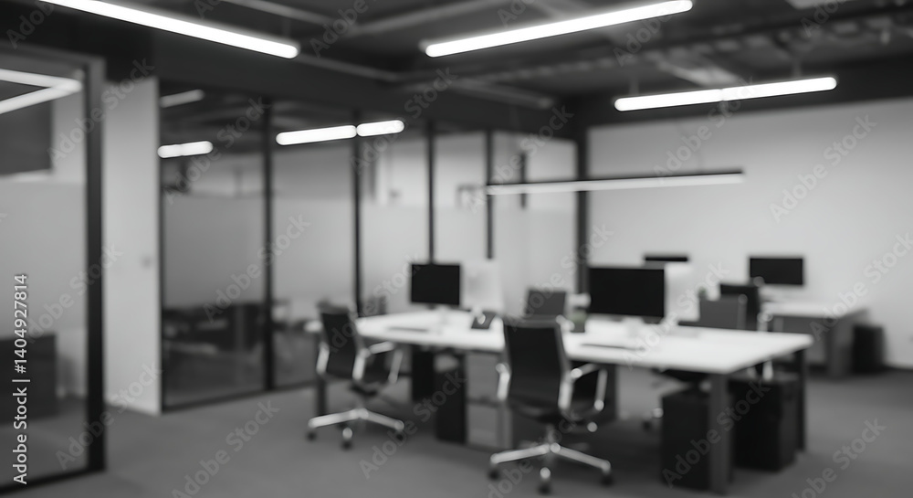 Monochrome Office: Serene Workspace, Industrial Chic AI Generated Monochrome Office: Serene Workspace, Industrial Chic AI Generated