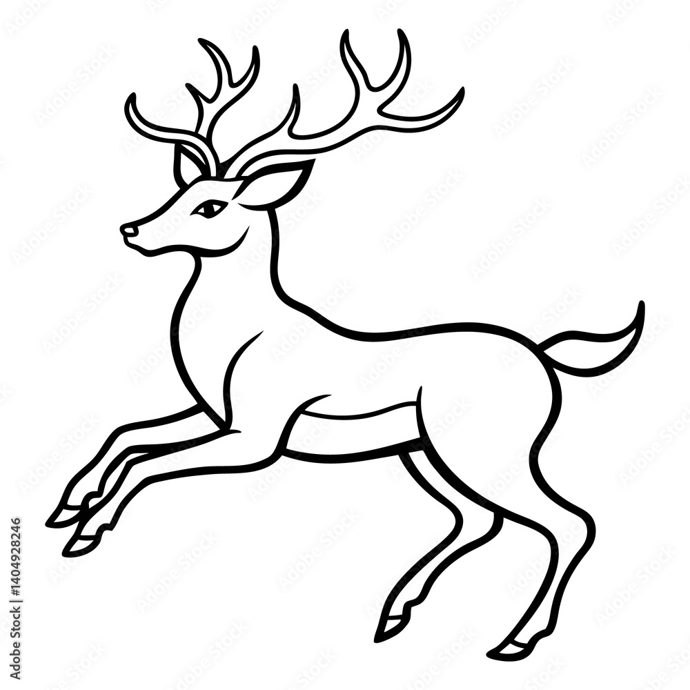 Fototapeta premium deer line art picture