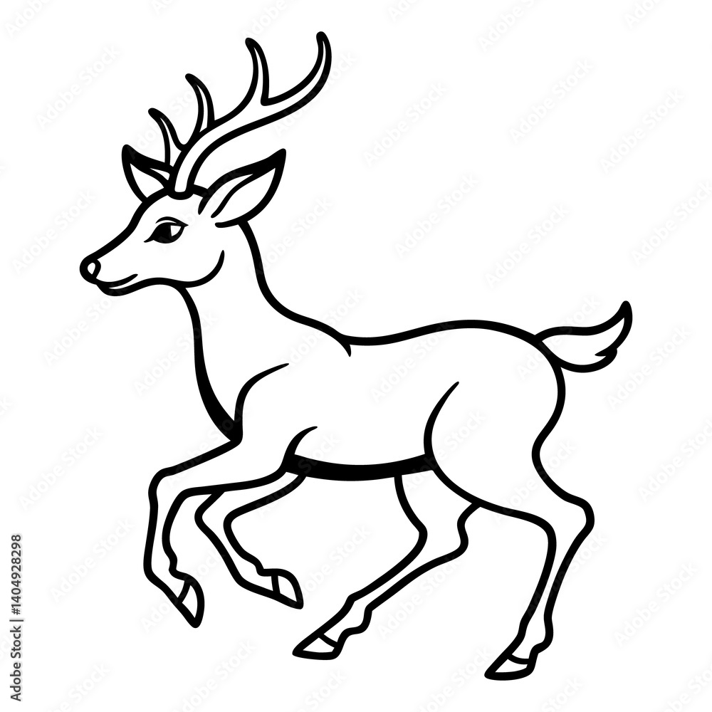 Obraz premium deer line art picture