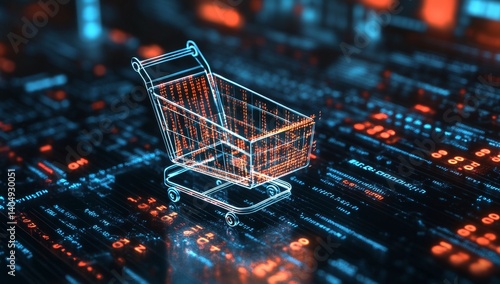 Digital shopping cart on a data matrix