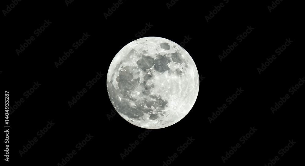 Full Moon Shining Brightly in Night Sky Lunar Phase Full Moon Shining Brightly in Night Sky Lunar Phase