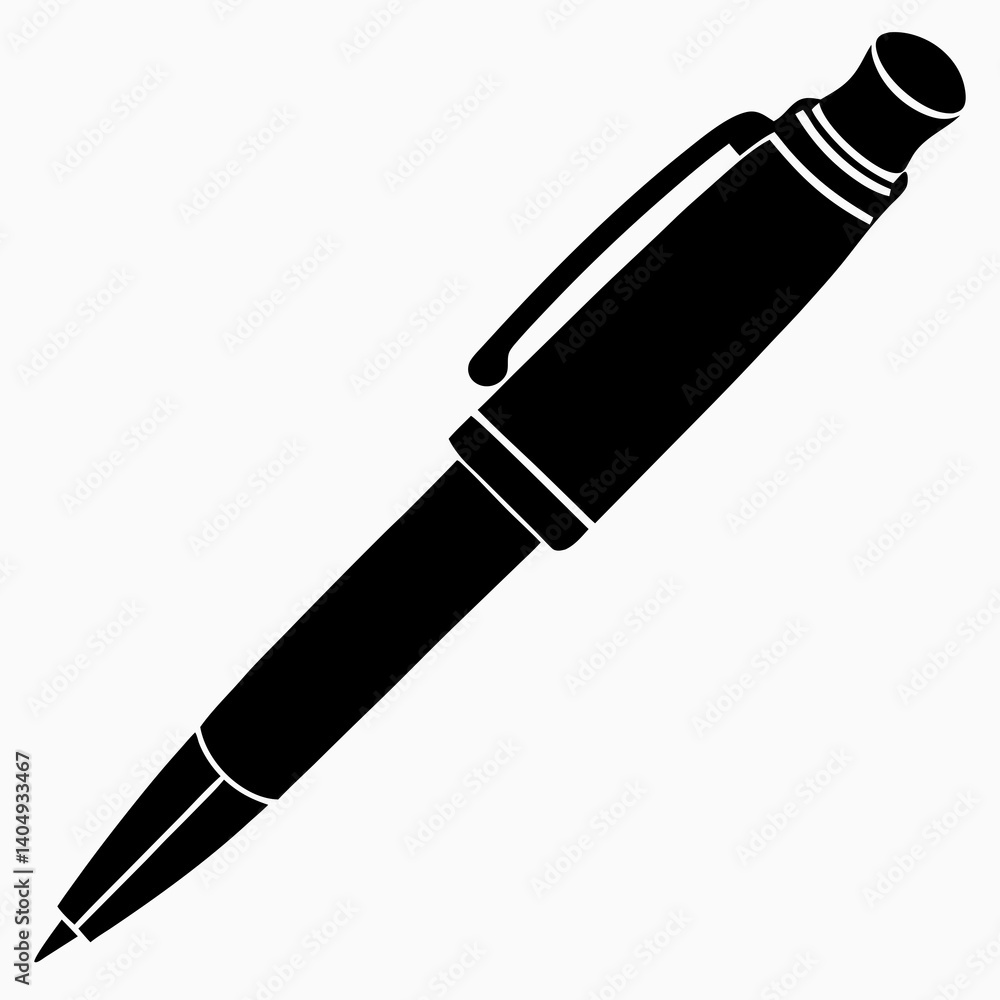 pen vector silhouette illustration black on white background pen vector silhouette illustration black on white background