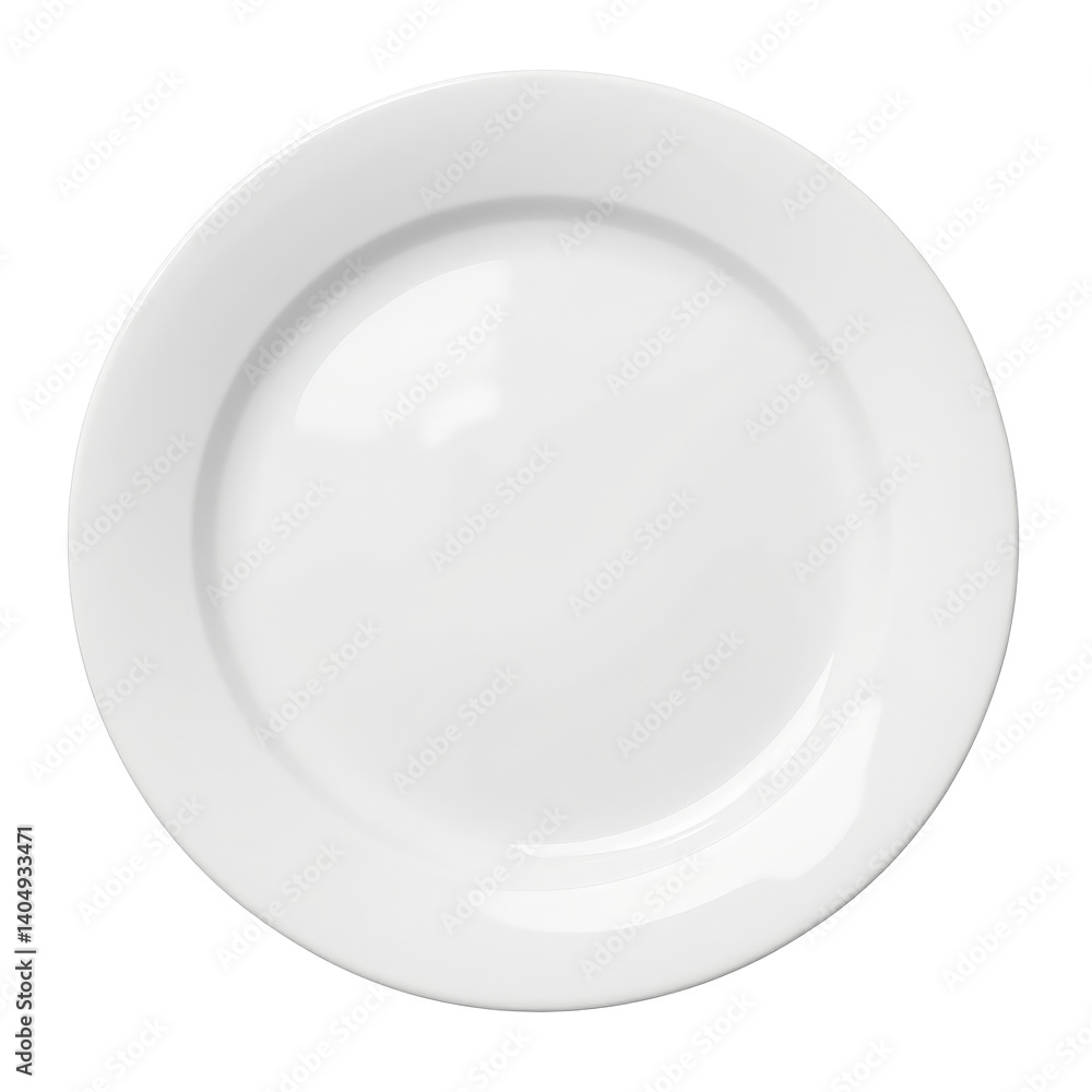 Clean, empty white plate with a smooth surface and a subtle shadow. Clean, empty white plate with a smooth surface and a subtle shadow.