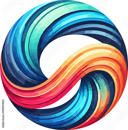 Abstract colorful swirl design with rainbow colors in a circular pattern in a circular pattern
