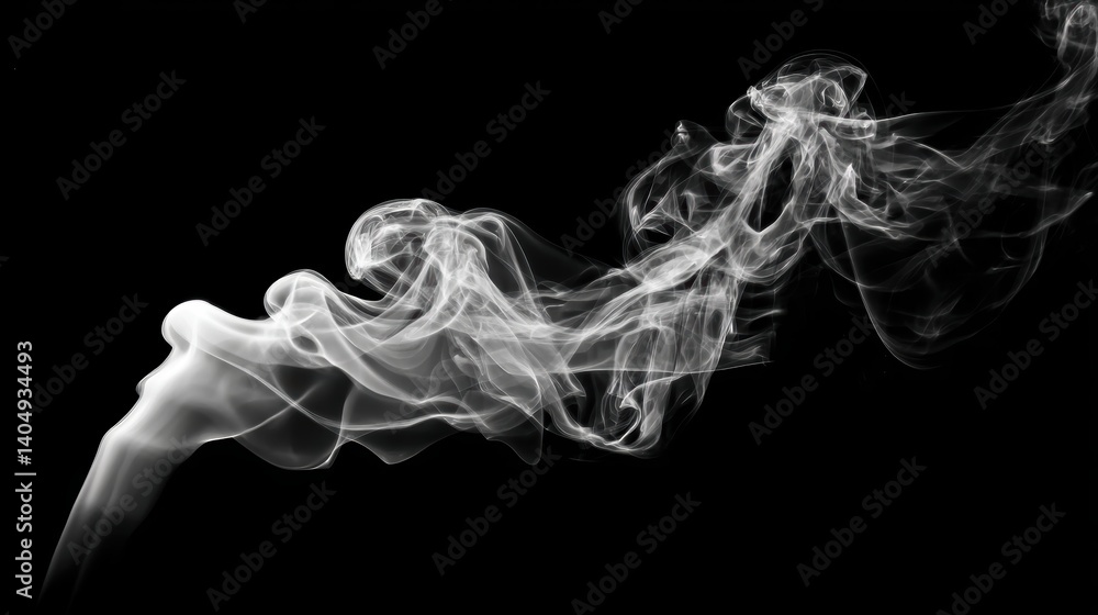 Abstract smoke design in white on a dark background. The smoke flows in intricate, ethereal patterns, capturing a sense of movement and mystery Abstract smoke design in white on a dark background. The smoke flows in intricate, ethereal patterns, capturing a sense of movement and mystery