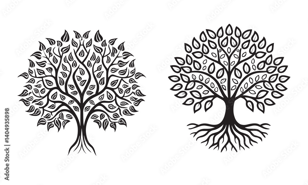 Naklejka premium Tree and forest silhouette