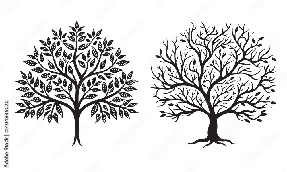 Obraz premium Tree and forest silhouette