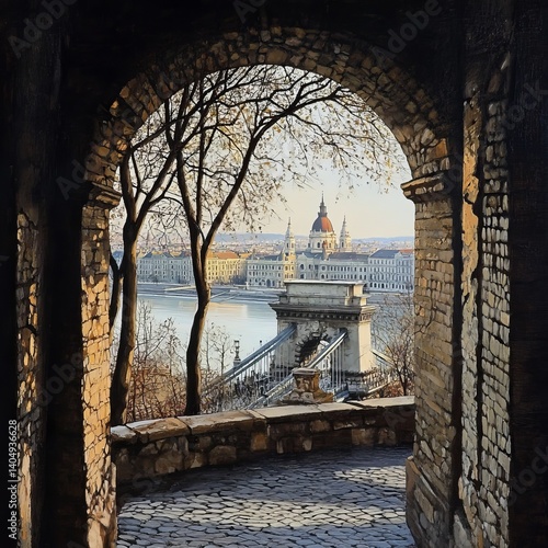 Obraz na płótnie Buda Castle vista: Budapest landmarks. w salonie