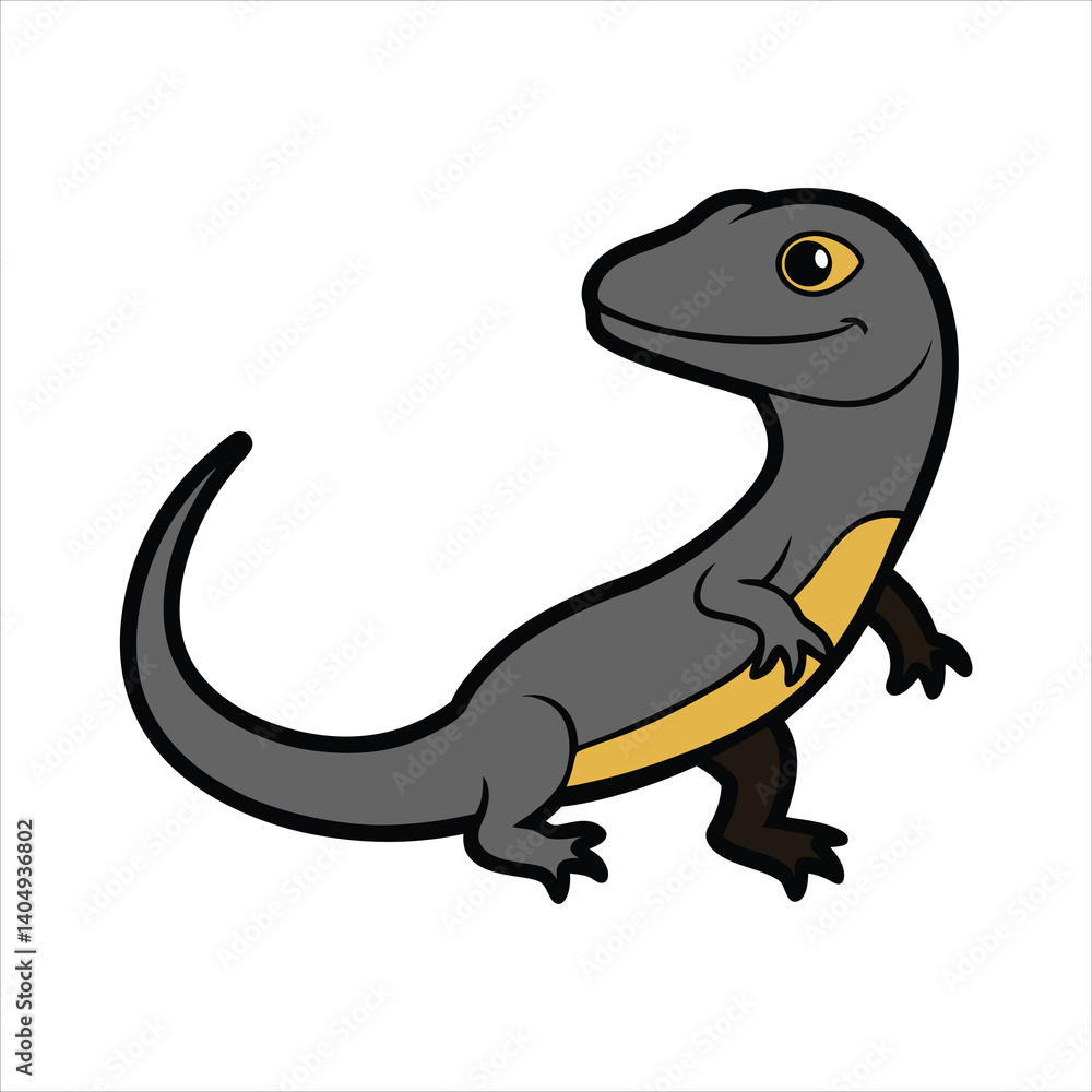 Cartoon Salamander with a Smile Cartoon Salamander with a Smile