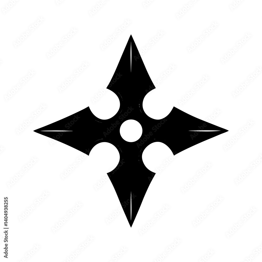 Ninja Star Silhouette vector illustration