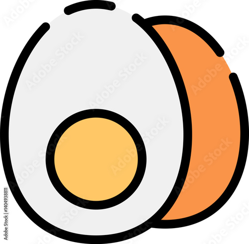 boiled egg Illustration on a white background   