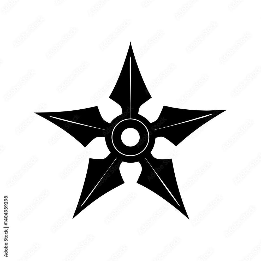 Ninja Star Silhouette vector illustration Ninja Star Silhouette vector illustration
