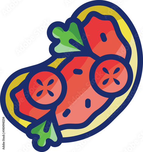 bruschetta Illustration on a white background  