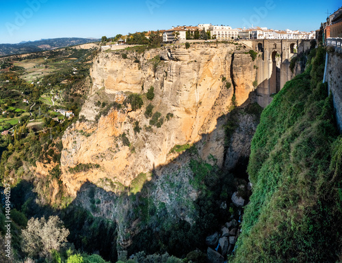 Bild auf Leinwand Ronda panorama with Puente Nuevo