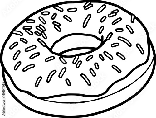 Delicious Pink Donut with Colorful Sprinkles A Sweet Treat