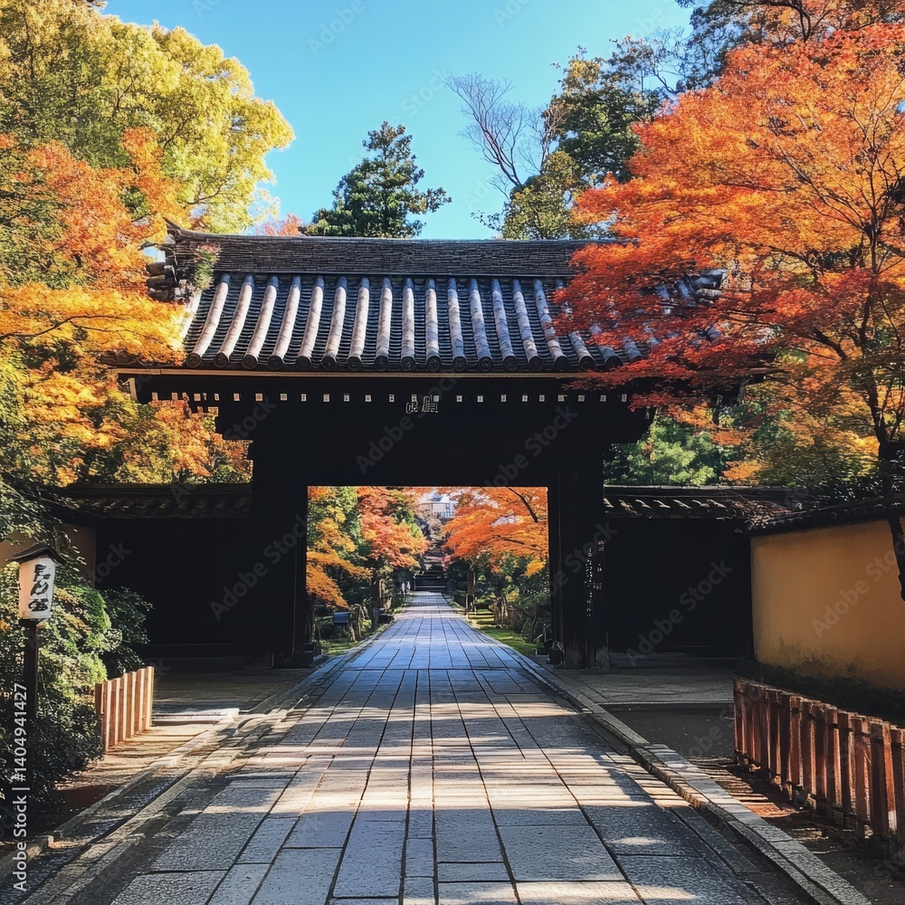 Kyoto's Kitano Tenmangu: Autumn leaves.