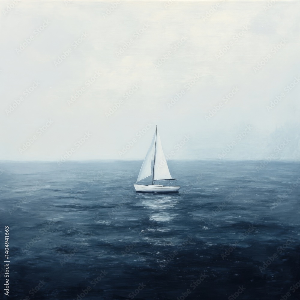 Ocean view with sailboat.