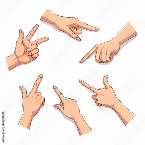 Vector hands in different gestures