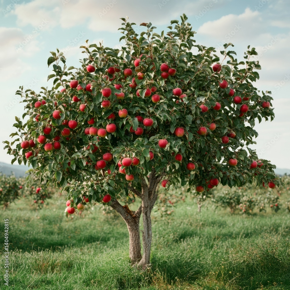 Loaded apple tree.