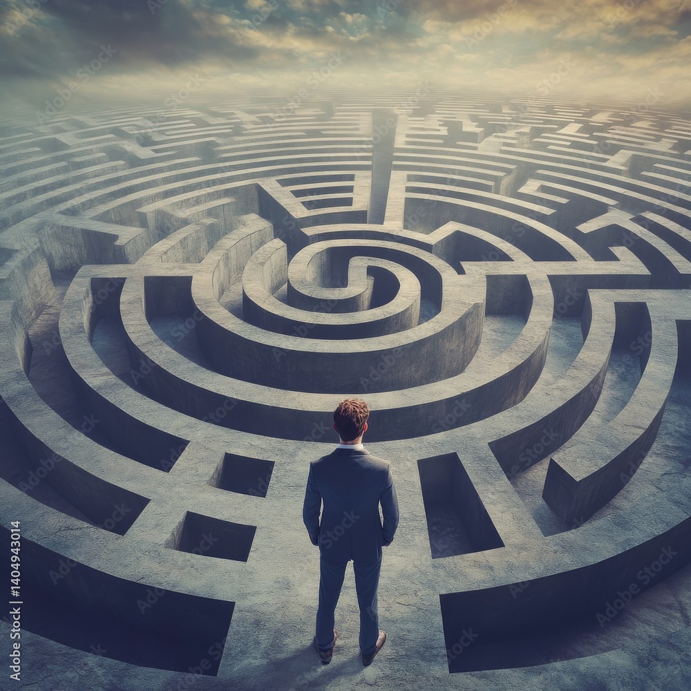 Guy before maze; profit in the middle.