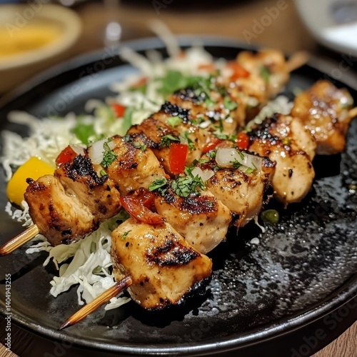Obraz na płótnie Chicken kebab, grilled. w salonie