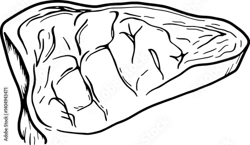 Hand-Drawn Illustration Of A Thick Cut Of Beef Steak